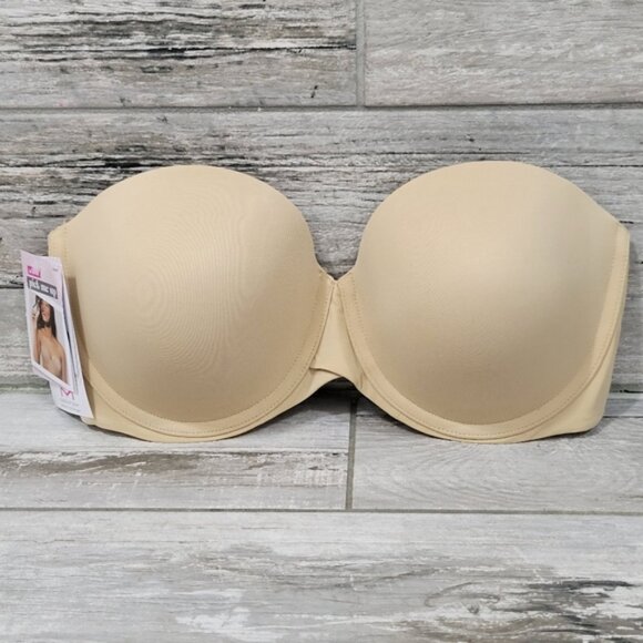 New With Tags 38D Beige/Nude MAIDENFORM Stay Put Strapless Push Up Underwire Bra - Picture 4 of 9